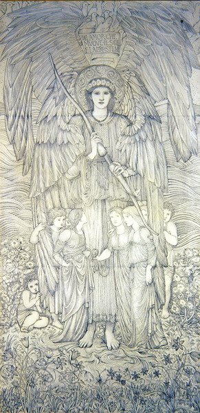 Kjærlighet som beveger solen (blyant på papir) av Edward Coley Burne Jones