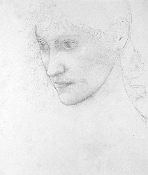 Portrett av Laura Tennant (blyant på papir) av Edward Coley Burne Jones