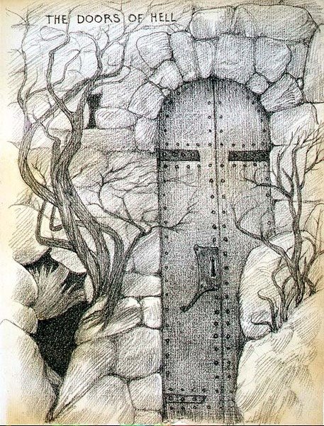 The Doors of Hell (blyant på papir) av Edward Coley Burne Jones
