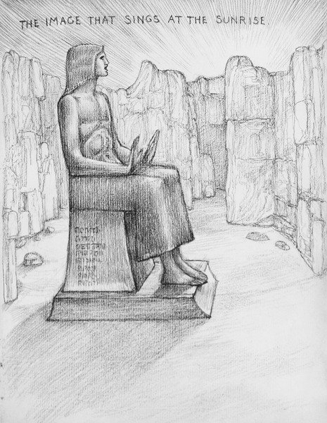 Bildet som synger ved soloppgangen (blyant på papir) av Edward Coley Burne Jones