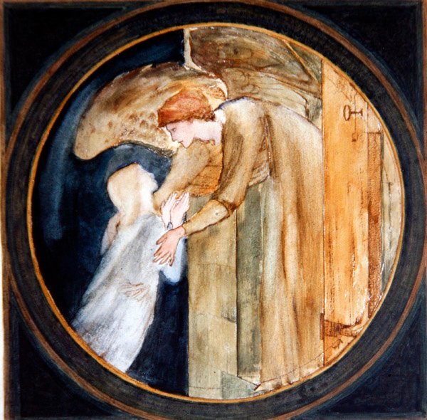 Velkommen til huset (akvarell og blyant på papir) av Edward Coley Burne Jones