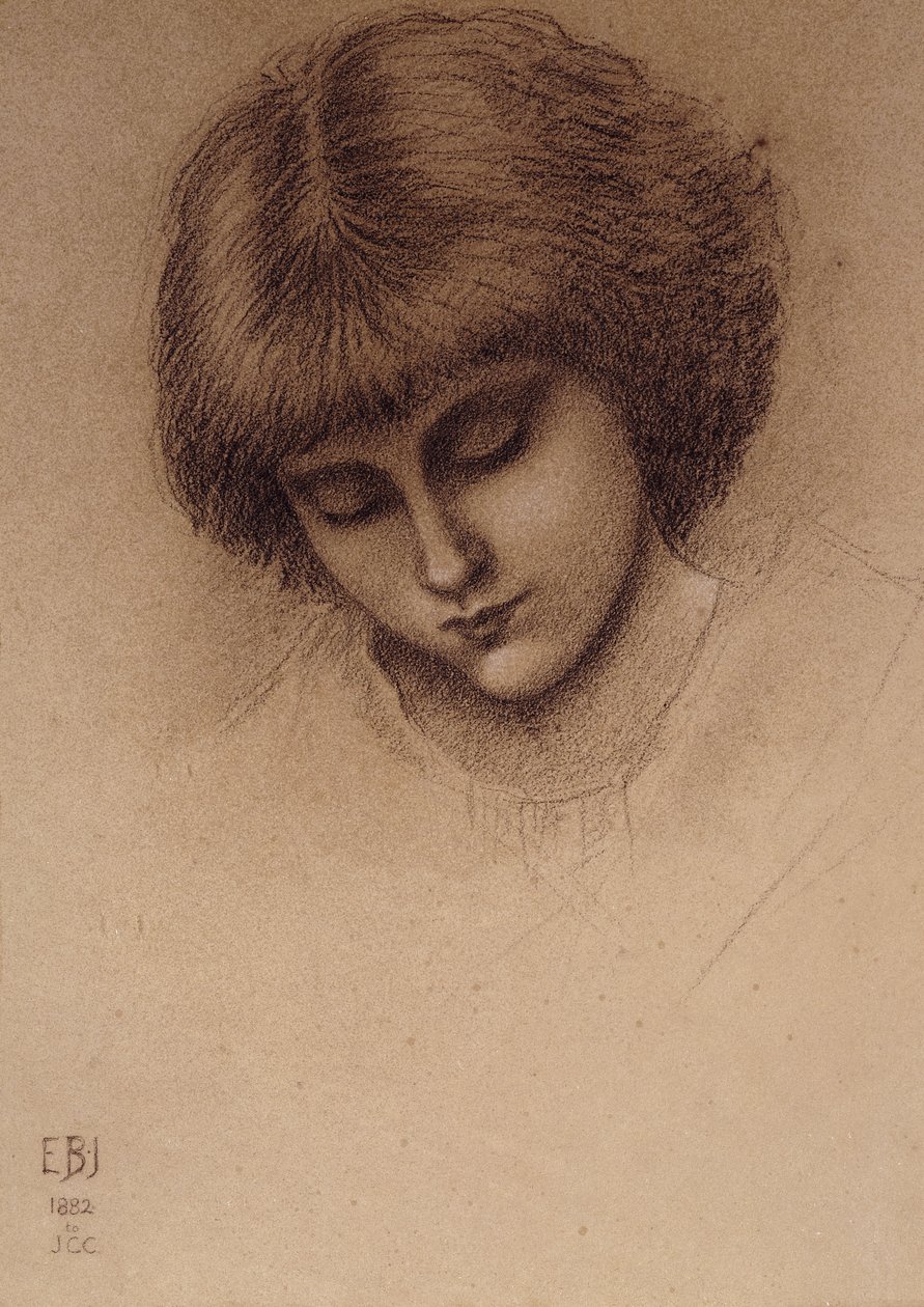 En studie for "King Cophetua and the Beggar Maid", av Edward Burne Jones