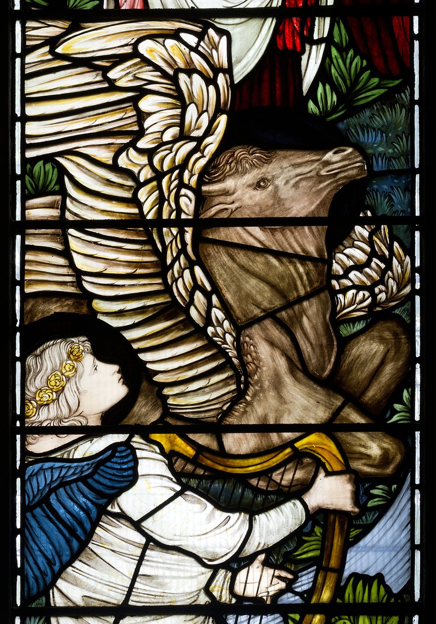 Angel & Bull detalj, Rivers of Paradise, 1875 av Edward Burne Jones