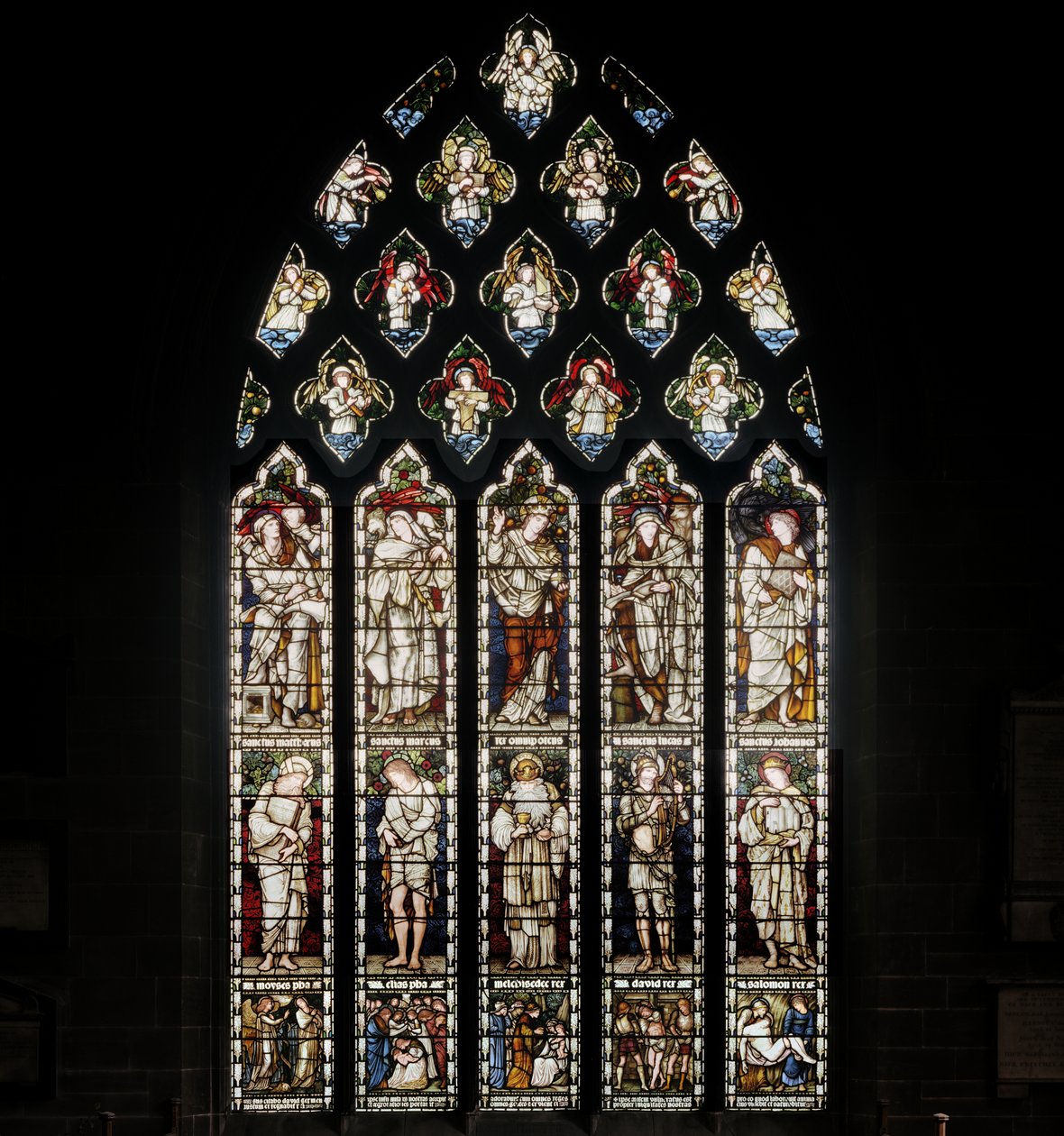 Birmingham, St Martin In The Bull Ring, Morris & Co., Edward Burne-Jones, Overall Window, 1876 av Edward Burne Jones
