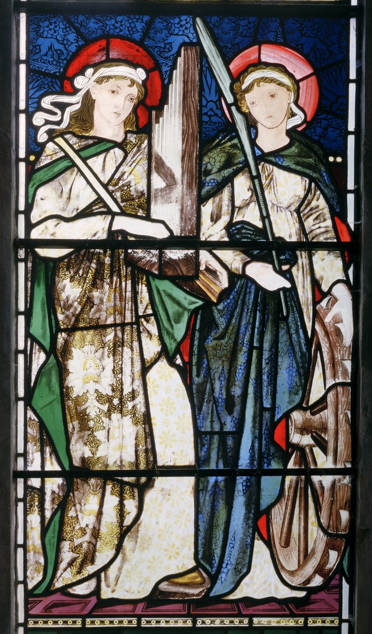 Bloxham, St Mary, Morris, Marshall, Faulkner & Co, Edward Burne-Jones, St Cecilia & St Catherine, 1869 av Edward Burne Jones