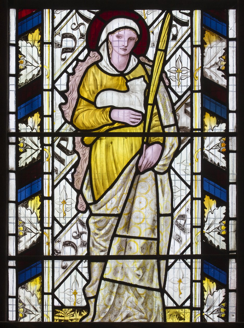 Cambridge, All Saints, Morris Marshall & Faulkner & Co, Edward Burne-Jones, St Agnes, 1866 av Edward Burne Jones