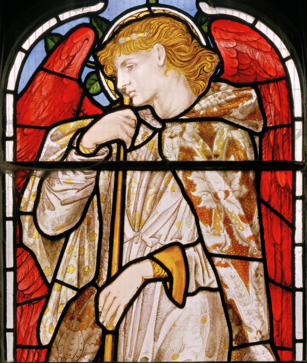 Cheddleton, Morris, Marshall, Faulkner & Co, Edward Burne-Jones, Trumpeting Angel, 1869 av Edward Burne Jones