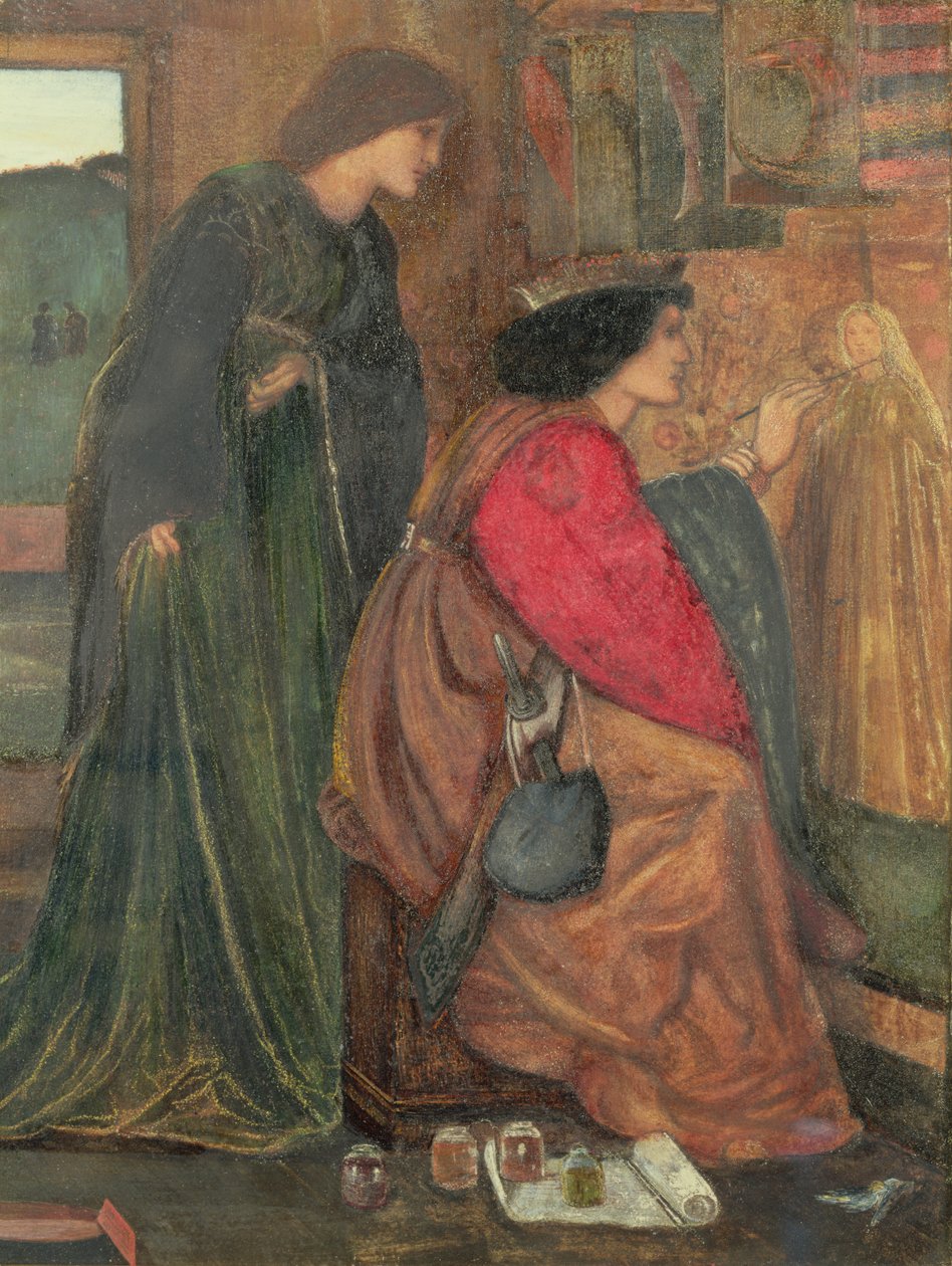 Design for et panel fra King Renes Honeymoon kabinett, 1851 (se 2043 for kabinett) av Edward Burne Jones