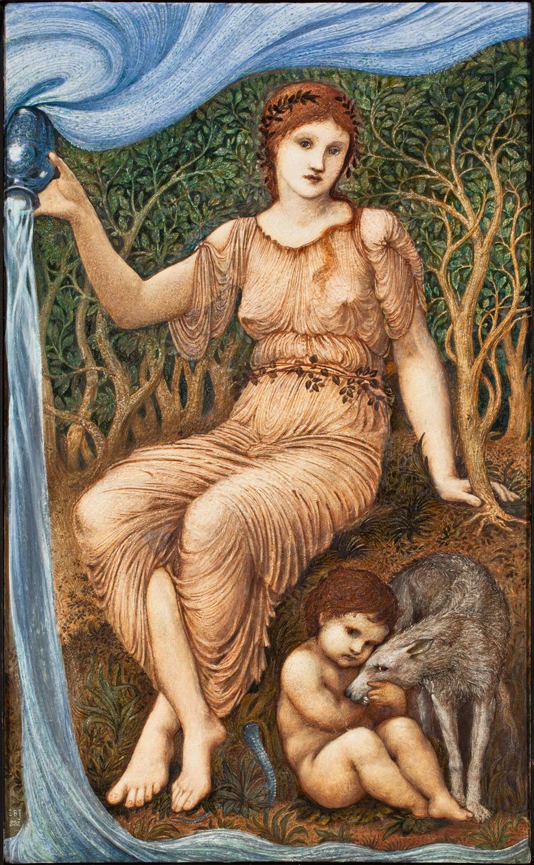 Earth Mother, 1882 (enkaustisk på panel) av Edward Burne Jones