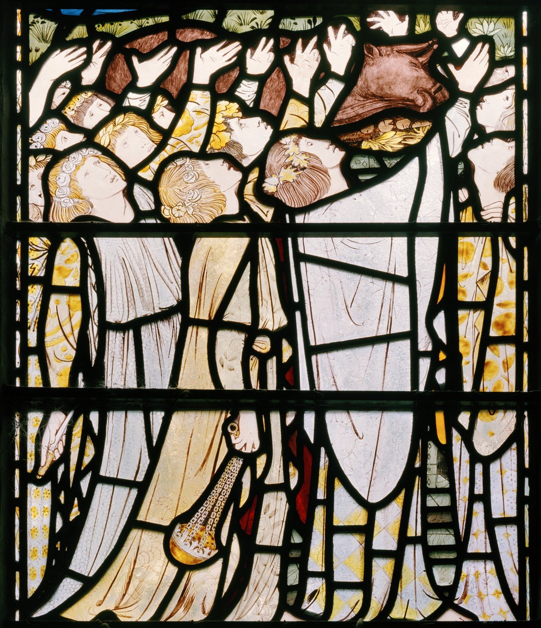 Elijah and the Priests of Baal, detalj, 1863 (farget glass) av Edward Burne Jones