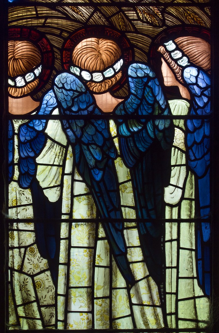 Harwarden, St Deiniol, Morris & Co., Edward Burne-Jones, Angels, The Nativity, 1898 av Edward Burne Jones