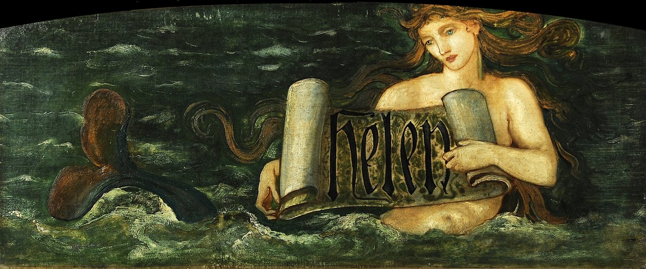Helen, en havfrue, ca. 1880 av Edward Burne Jones