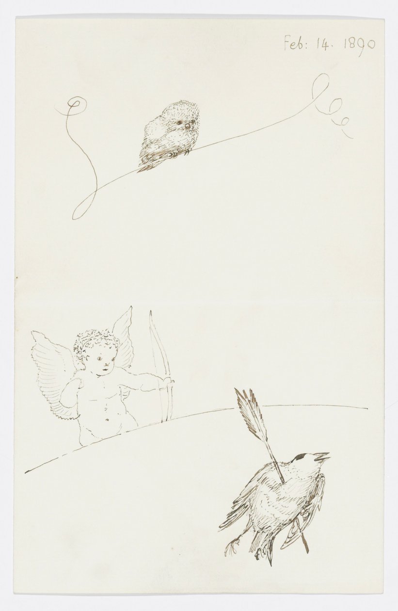 Brev til kunstnerens barnebarn Angela Thirkell (blyant på papir) av Edward Burne Jones