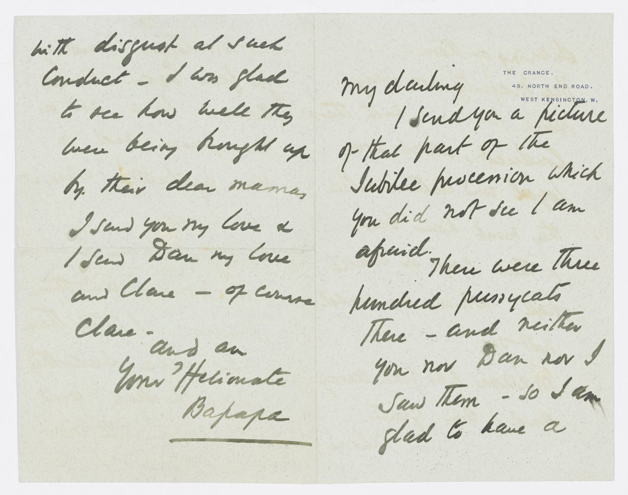 Brev til kunstnerens barnebarn Angela Thirkell (blyant på papir) av Edward Burne Jones