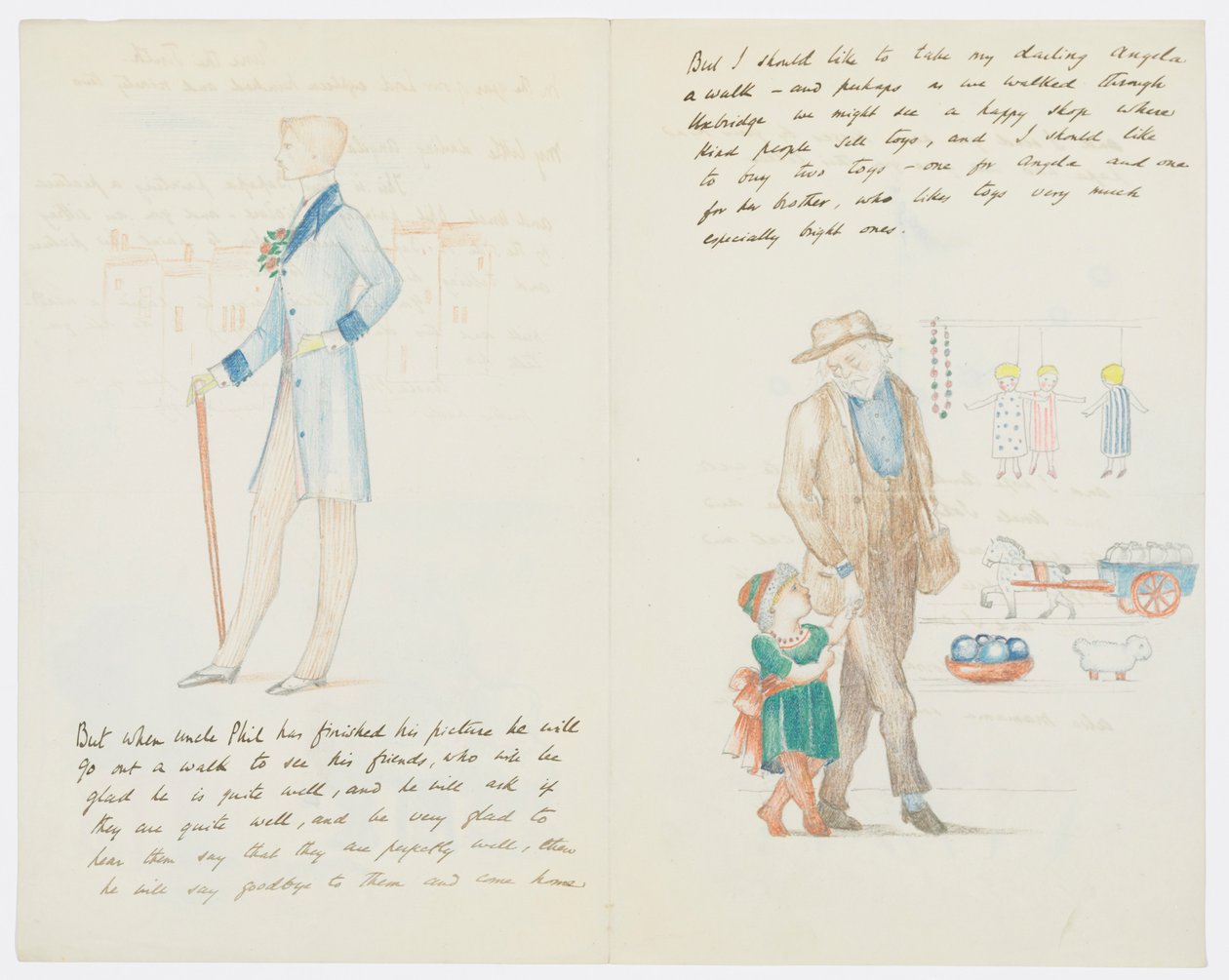 Brev til kunstnerens barnebarn Angela Thirkell (blyant på papir) av Edward Burne Jones