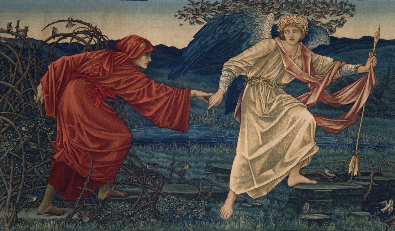 Elsker å lede Pilgrimen, Tapestry, 1909 av Edward Burne Jones