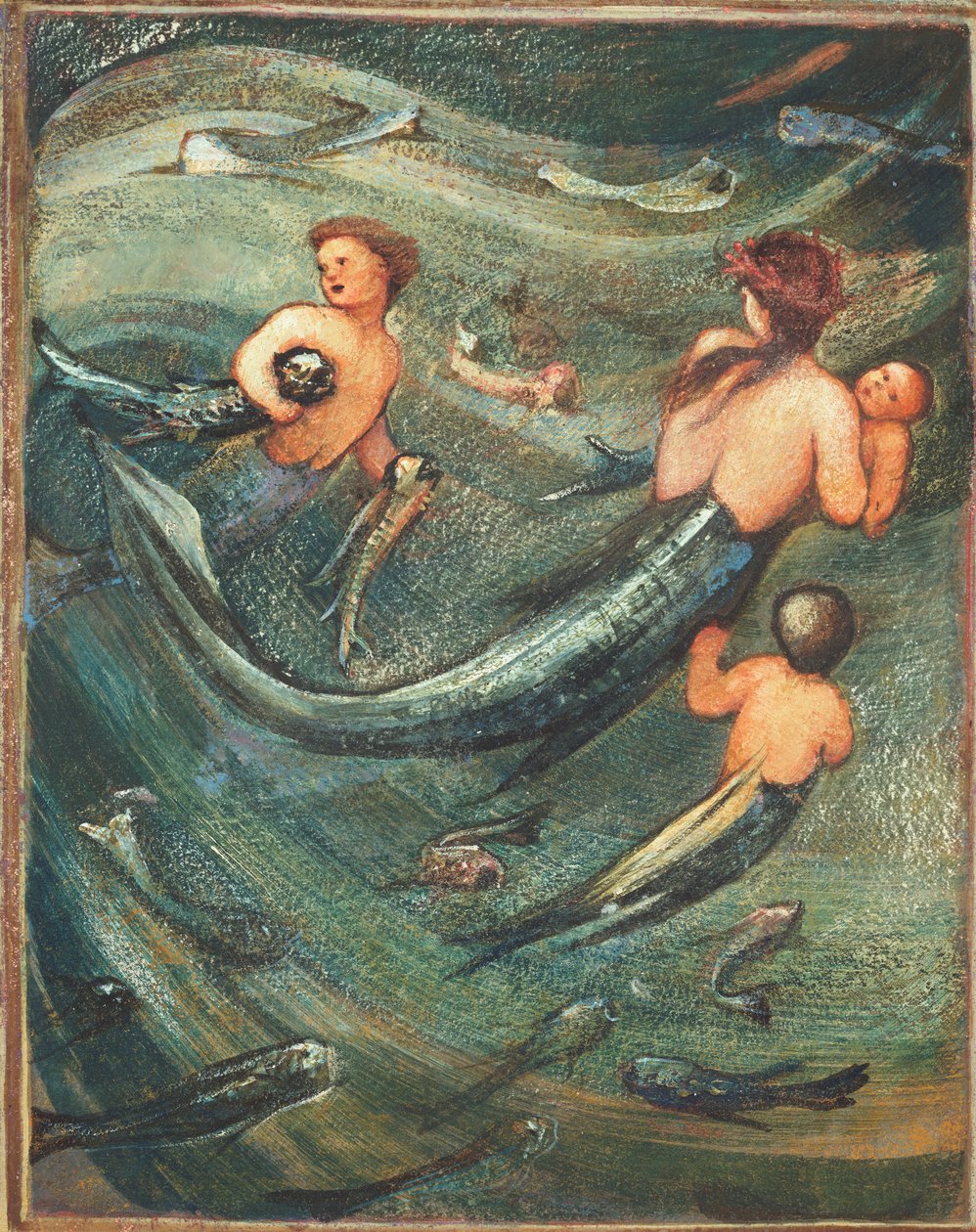 Havfruer i dypet, 1882 av Edward Burne Jones