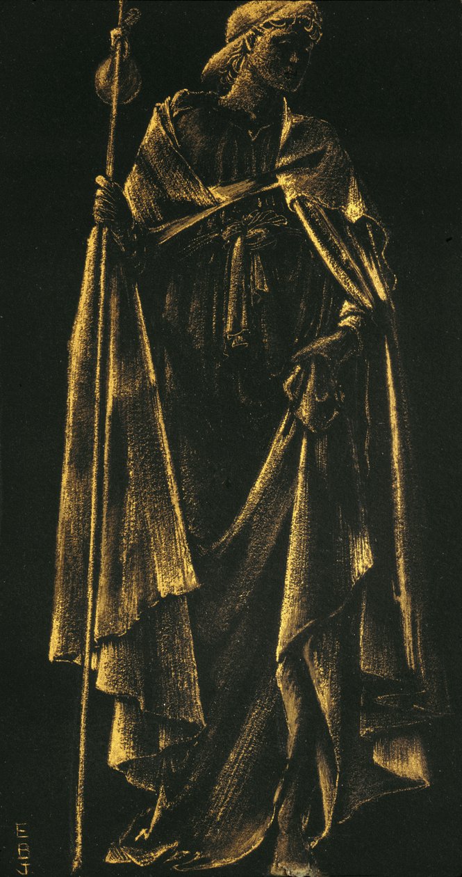 Ministering Angel (gullmaling på papir) av Edward Burne Jones