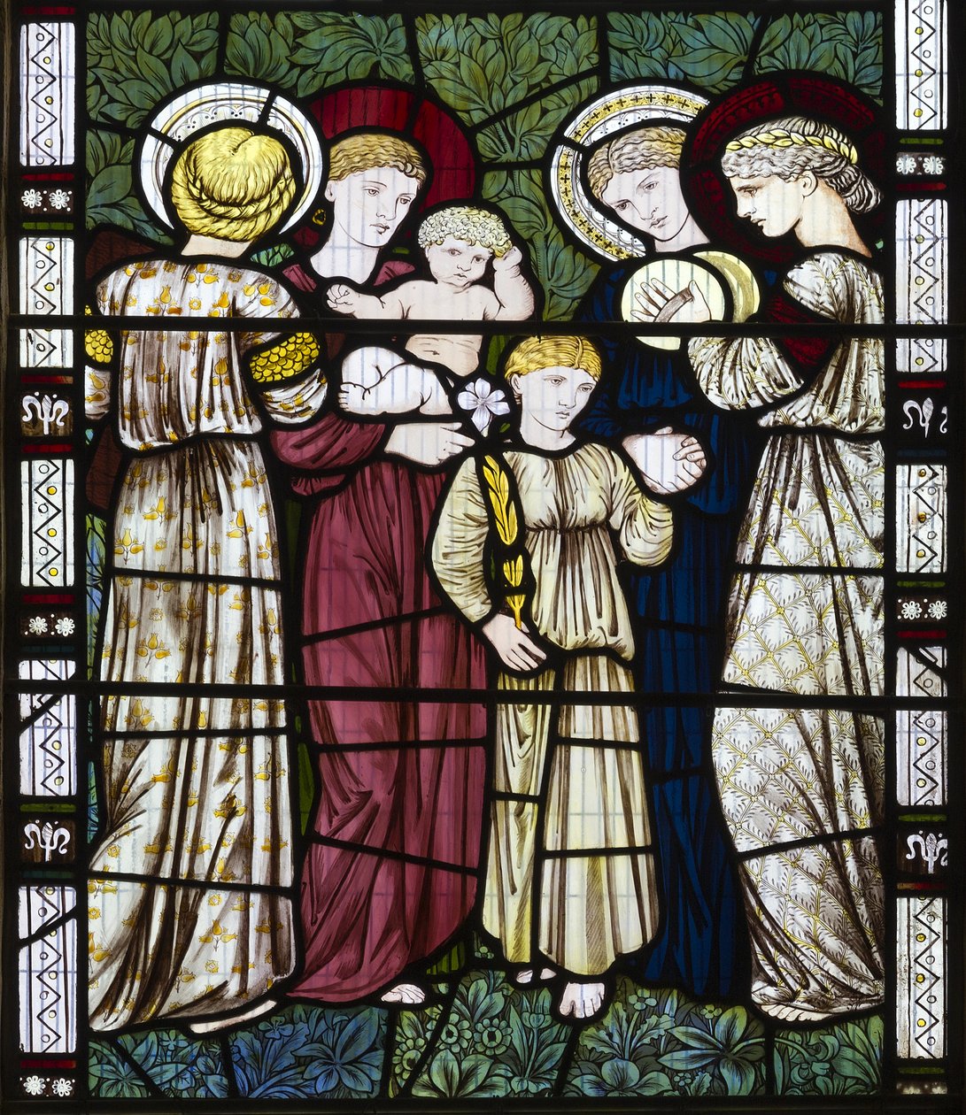 Mødre og barn, 1865 (farget glass) av Edward Burne Jones