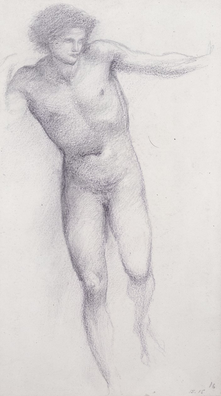Perseus - Rock of Doom (kritt på papir) av Edward Burne Jones