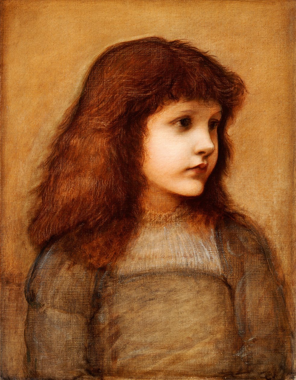 Portrett av Gertie Lewis, halv lengde, 1879-80 av Edward Burne Jones