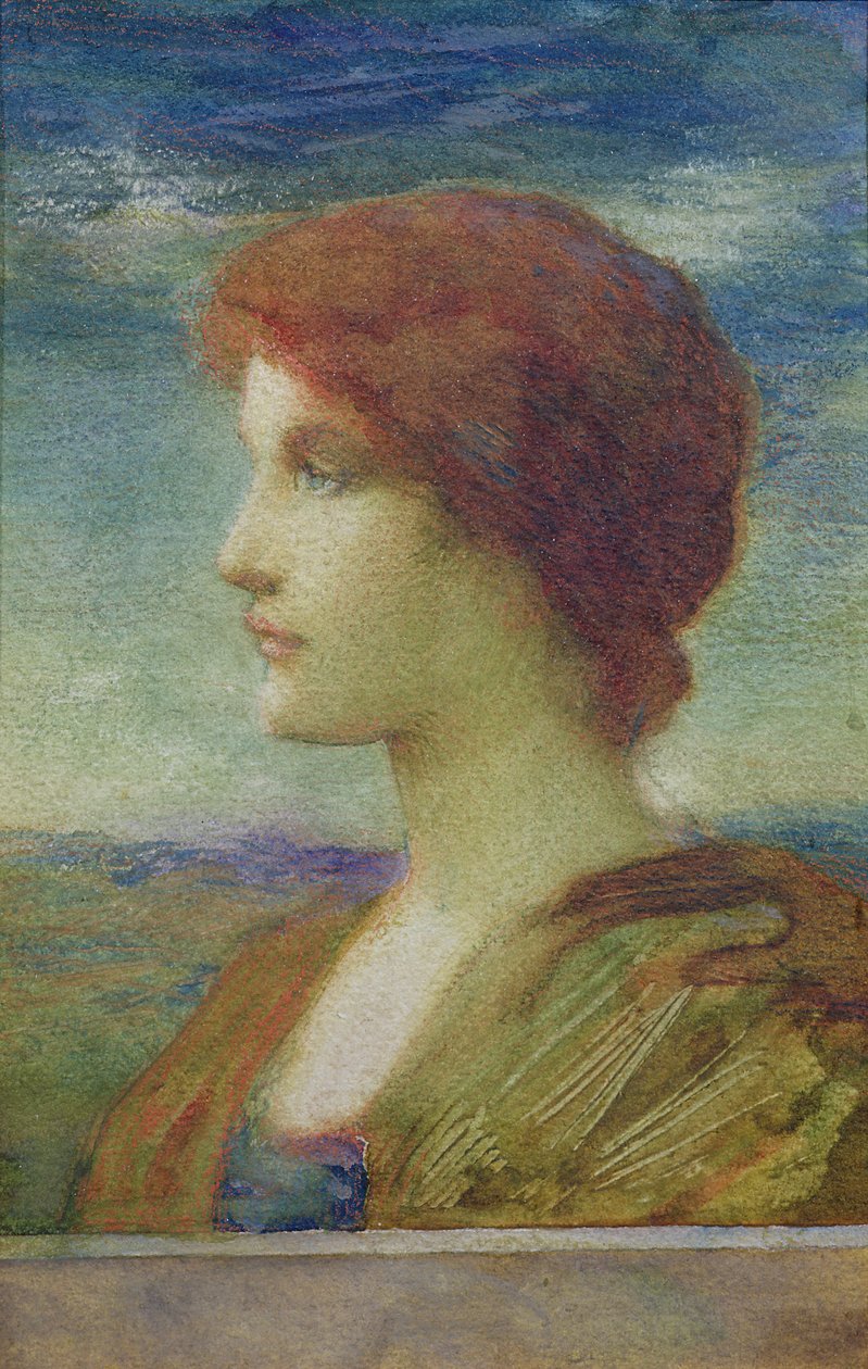 Portrett av Sarah Bernhardt (1844-1923) (pastell) av Edward Burne Jones