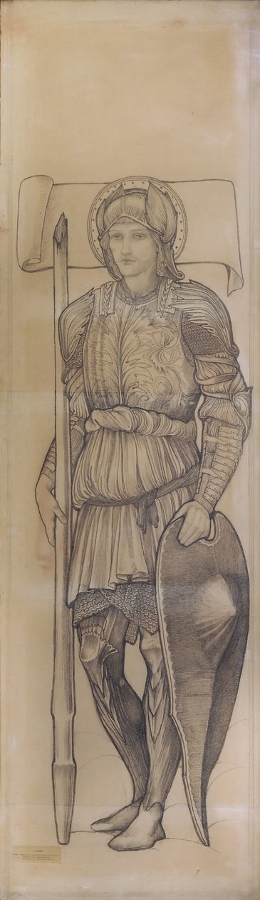 Saint George, 1880 (kritt på papir) av Edward Burne Jones