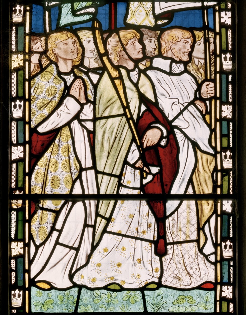 Hellige som bærer bannere, 1865 (farget glass) av Edward Burne Jones