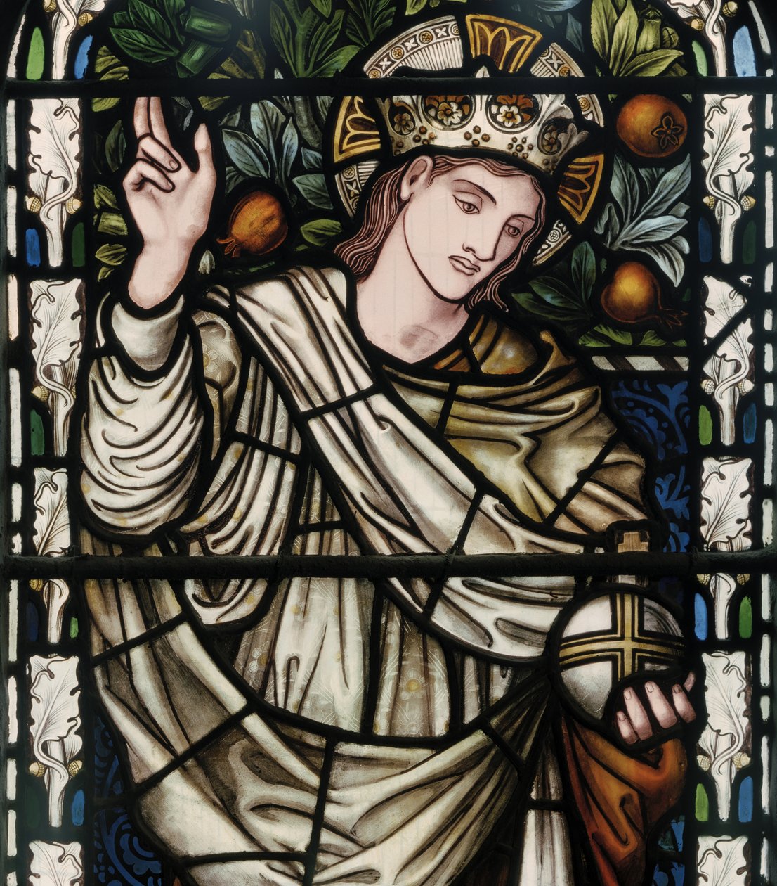 Salvator Mundi, 1876 (farget glass) av Edward Burne Jones