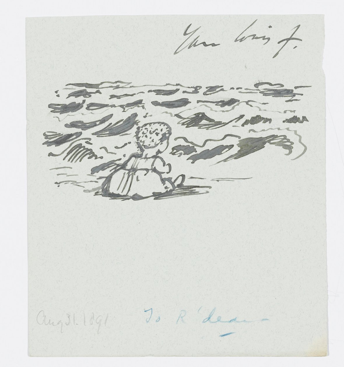 Seaside, brev til kunstnerens barnebarn, Angela Thirkell, 31. august av Edward Burne Jones