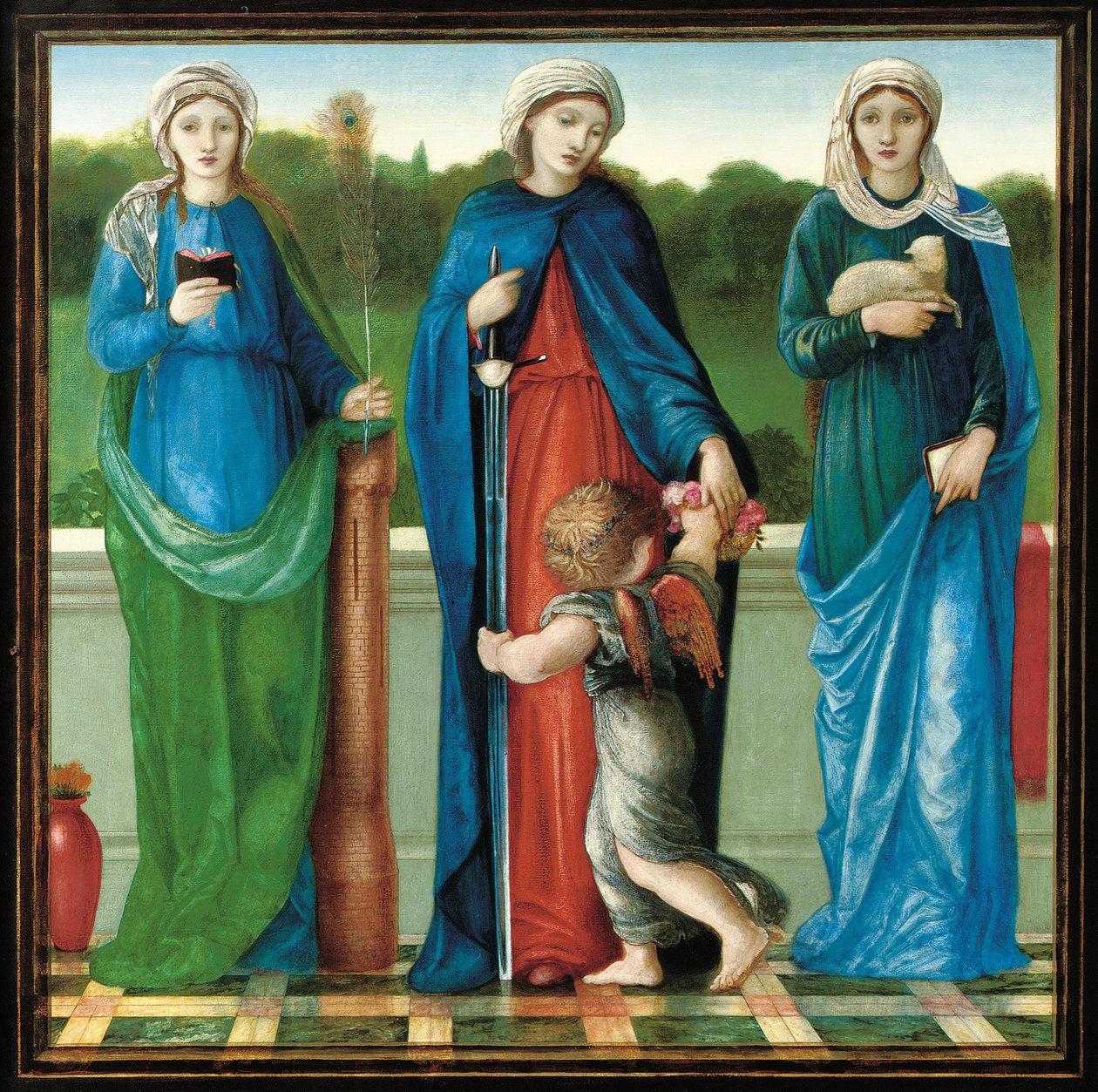 St. Barbara, St. Dorothy og St. Agnes av Edward Burne Jones