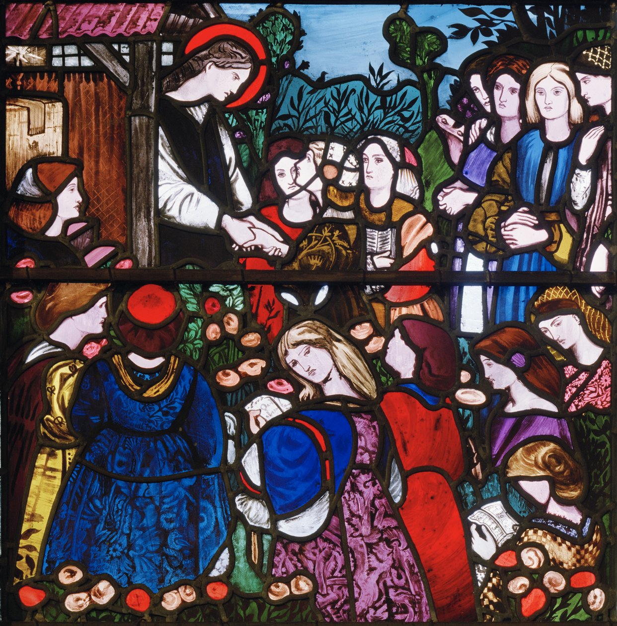 St Frideswide, detalj, 1859 (farget glass) av Edward Burne Jones