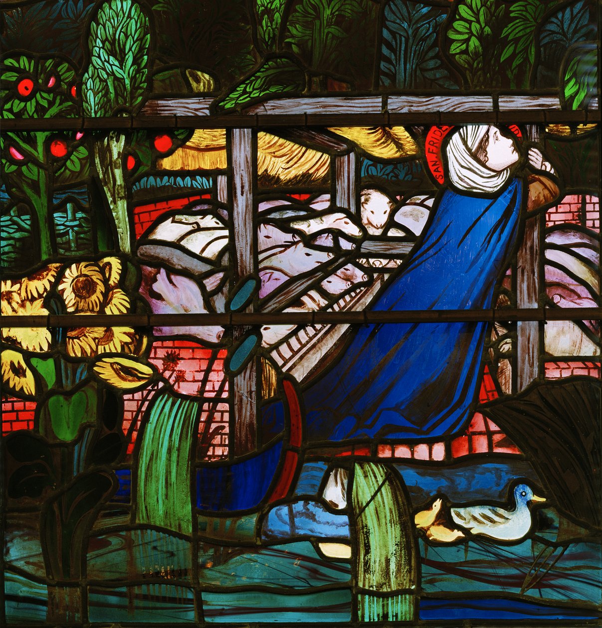 St Frideswide, detalj, 1859 (farget glass) av Edward Burne Jones