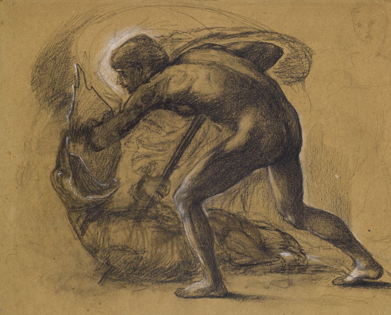 St George and the Dragon (blyant på papir) av Edward Burne Jones