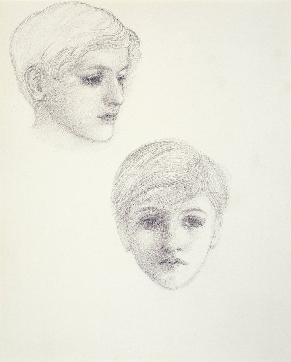 Studier av kunstnerens sønn, Philip, som ung gutt, ca. 1875, ca. 1875 av Edward Burne Jones