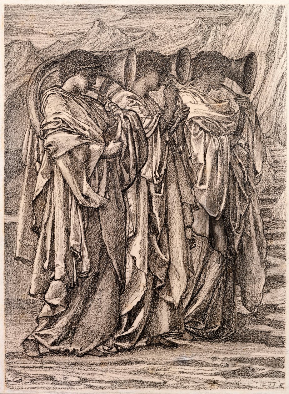 Studie for "The Challenge in the Wilderness", ca.1875 av Edward Burne Jones