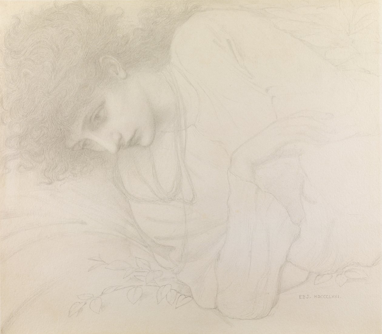 Studie av Mary Cassavetti av Edward Burne Jones