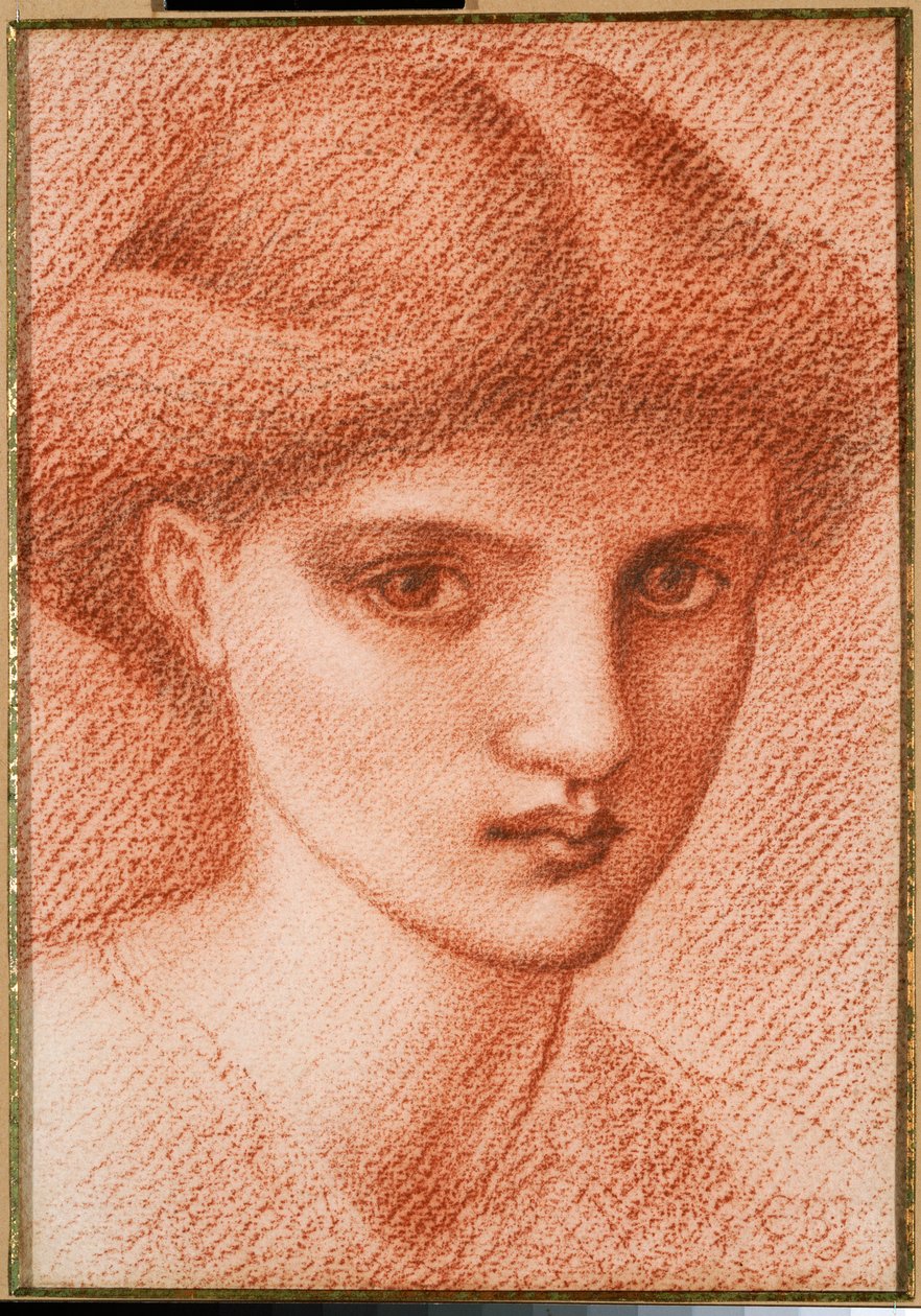 Studie av en jentes hode av Edward Burne Jones