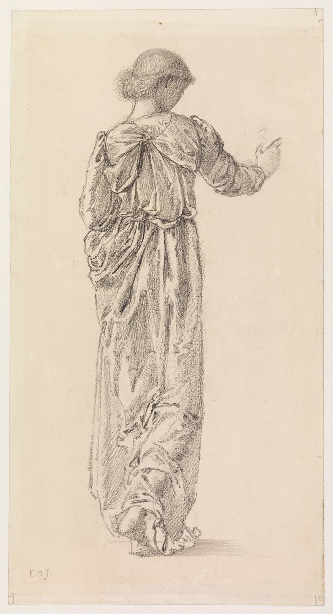 Studie av en drapert kvinneskikkelse for "The Garland Weavers", 1866 av Edward Burne Jones