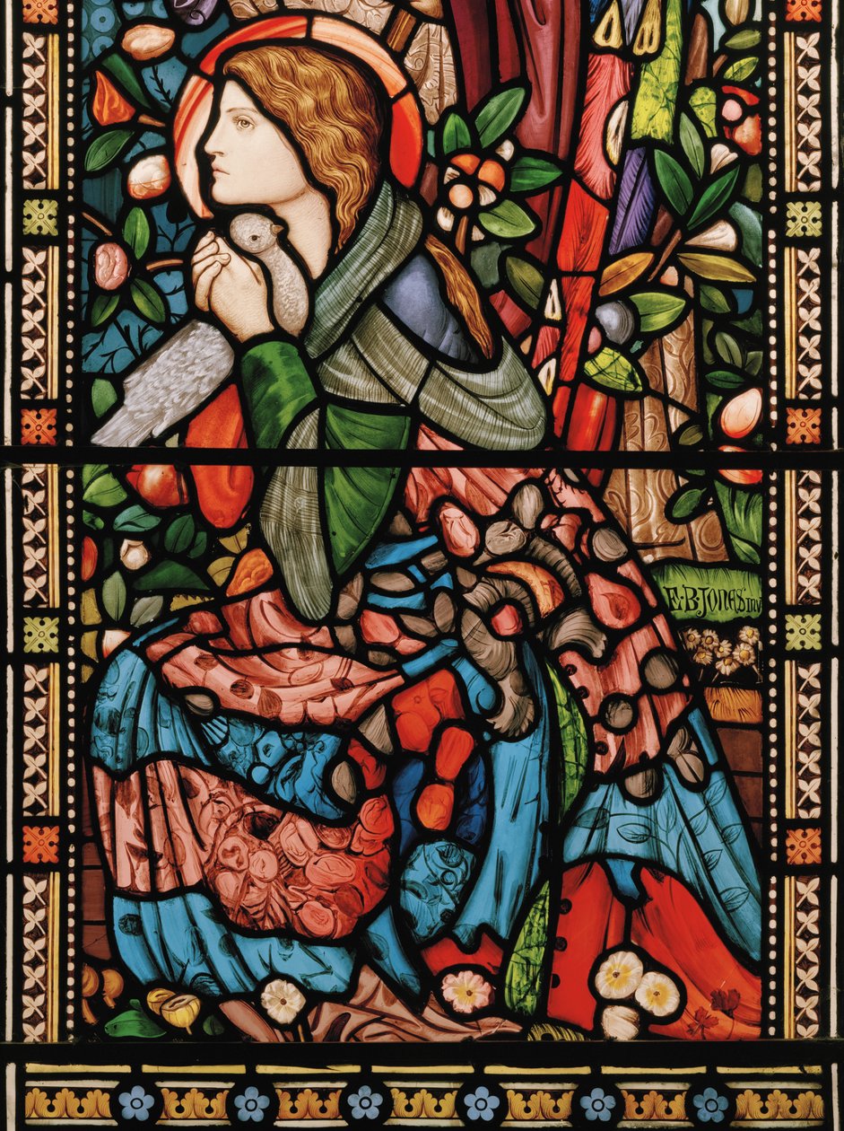 Bebudelsen, ca. 1860 (farget glass) av Edward Burne Jones