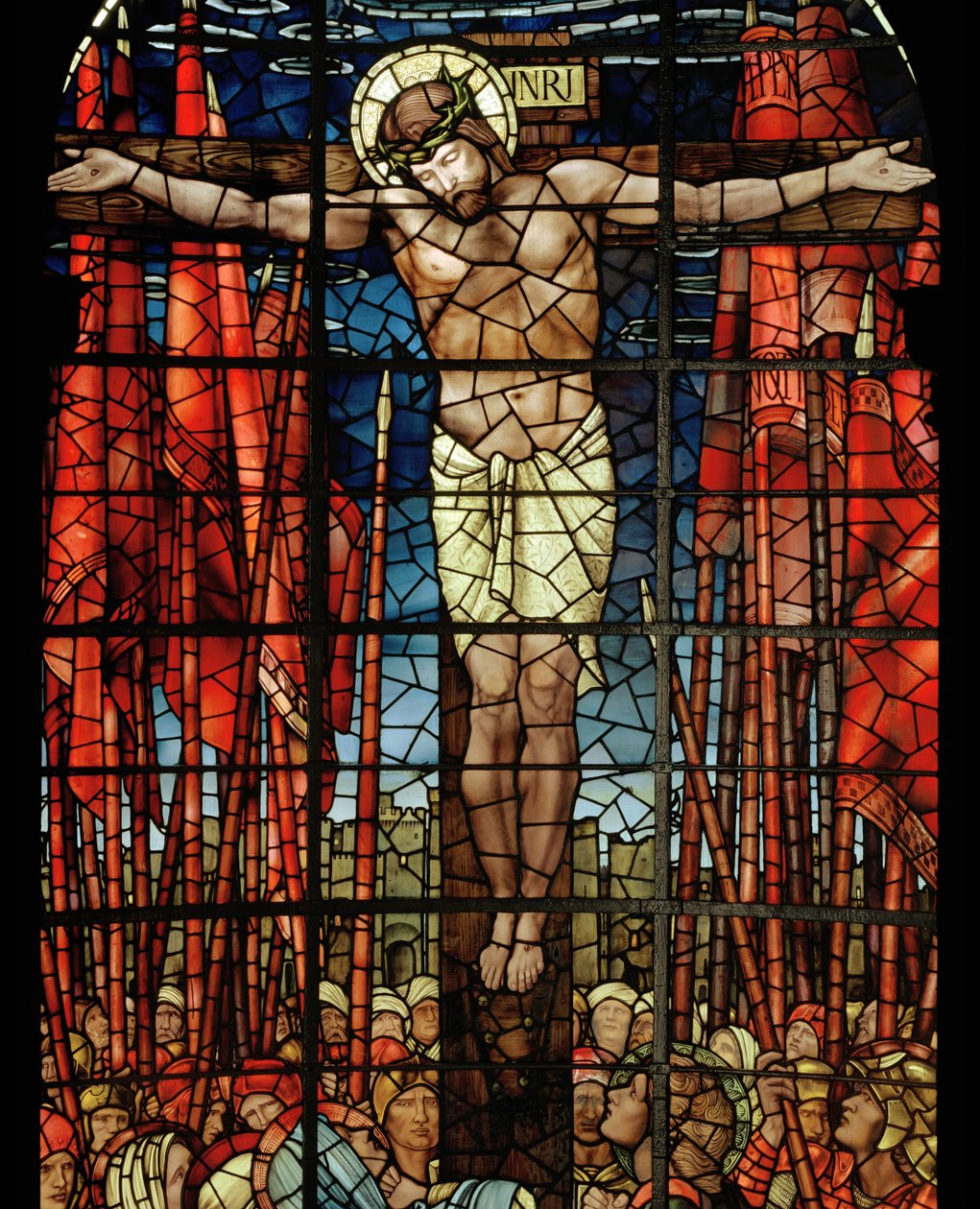 The Crucifixion Window, detalj, 1888 (farget glass) av Edward Burne Jones