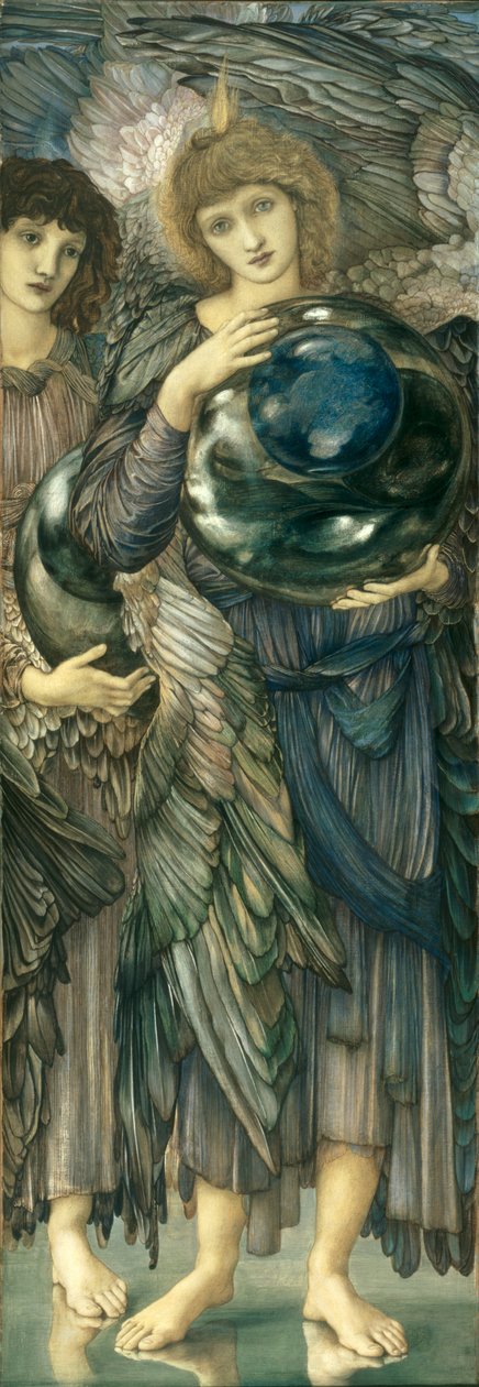The Days of Creation: The Second Day, 1870-76 (wc, gouache, skallgull og platinamaling på lindekket panel) av Edward Burne Jones