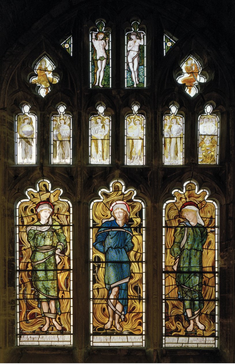 The Fiery Furnace, 1870 (farget glass) av Edward Burne Jones