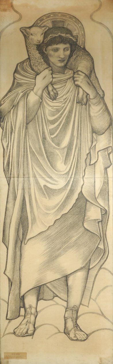 Den gode hyrde, 1880 (kritt på papir) av Edward Burne Jones