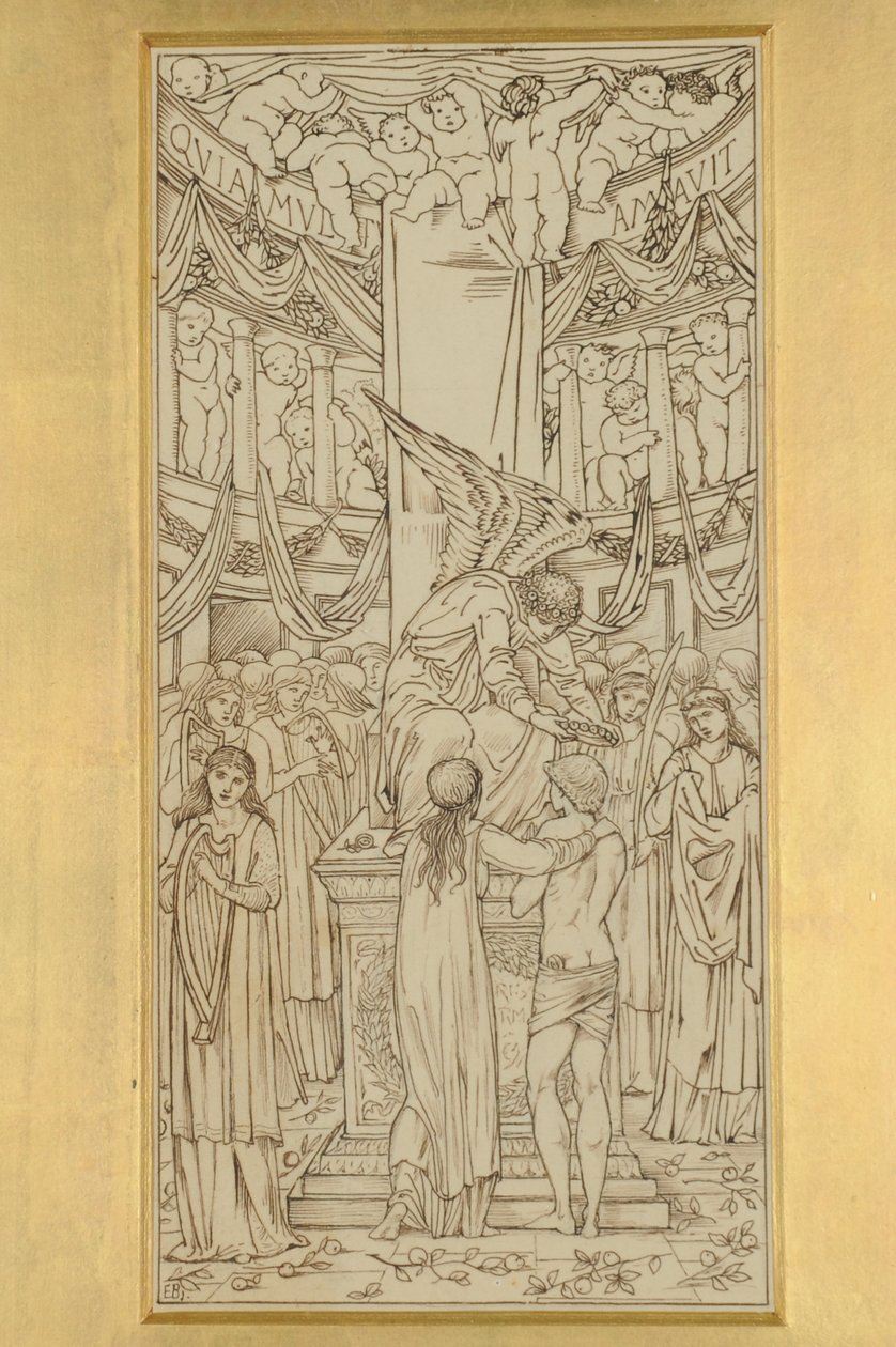 The Mystic Marriage, 1871-74 (blekk på papir) av Edward Burne Jones
