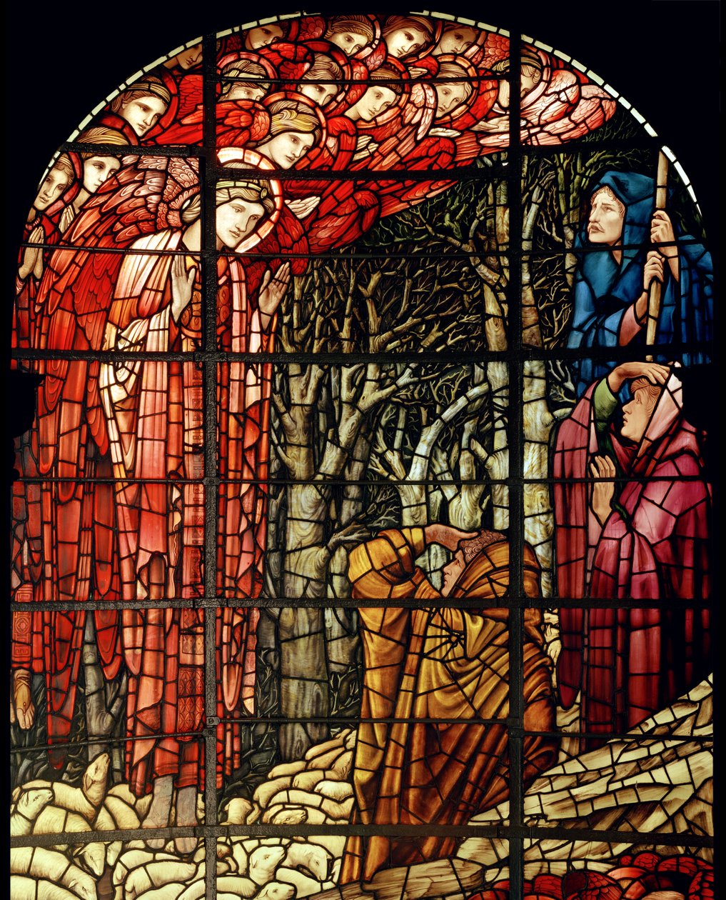 The Nativity Window, detalj, The Shepherds, 1888 (farget glass) av Edward Burne Jones