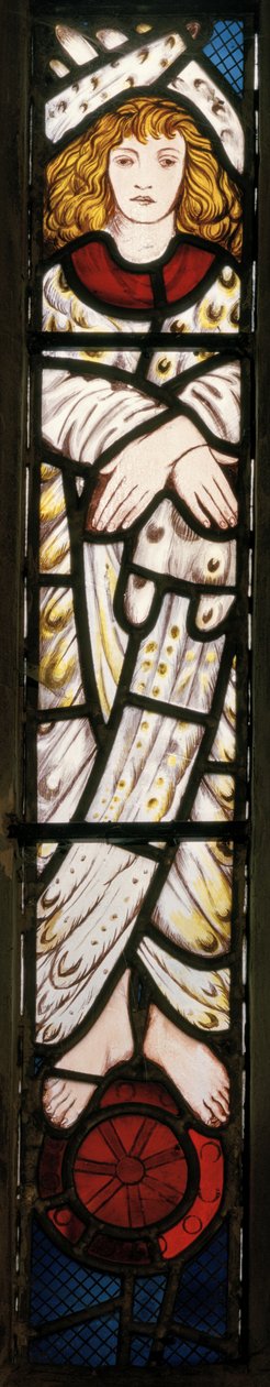 Det nye Jerusalem, engel, detalj, 1862-3 (farget glass) av Edward Burne Jones