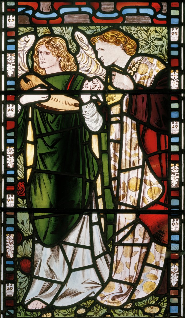 Det nye Jerusalem, detalj, 1862-3 (farget glass) av Edward Burne Jones
