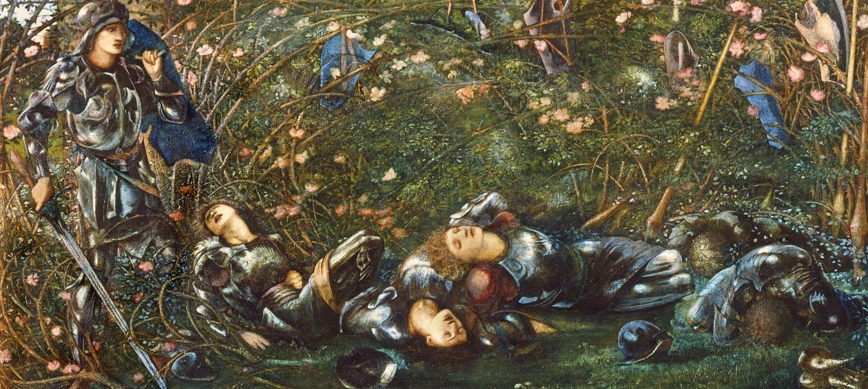 Prinsen går inn i Briar Wood, illustrasjon fra 