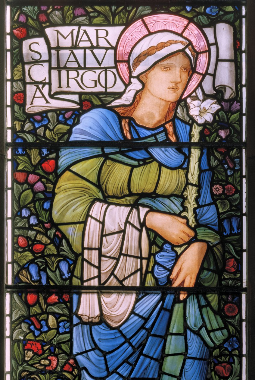 The Virgin Mary, East Window, 1880 (farget glass) av Edward Burne Jones